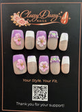 Lavender Butterfly Bloom Square Press-On Nails – Short Length