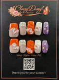 Orange Blossom Glam Square Press-On Nails – Short Length