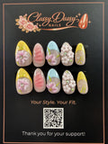 Spring Medley Floral Almond Press-On Nails – Short Length
