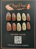 Leopard Latte Almond Press-On Nails – Short Length
