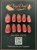 Rose Cat Eye Almond Press-On Nails – Short Length