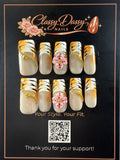 Tiger Bloom Square Press-On Nails – Medium Length