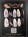 Midnight Garden Almond Press-On Nails – Medium Length