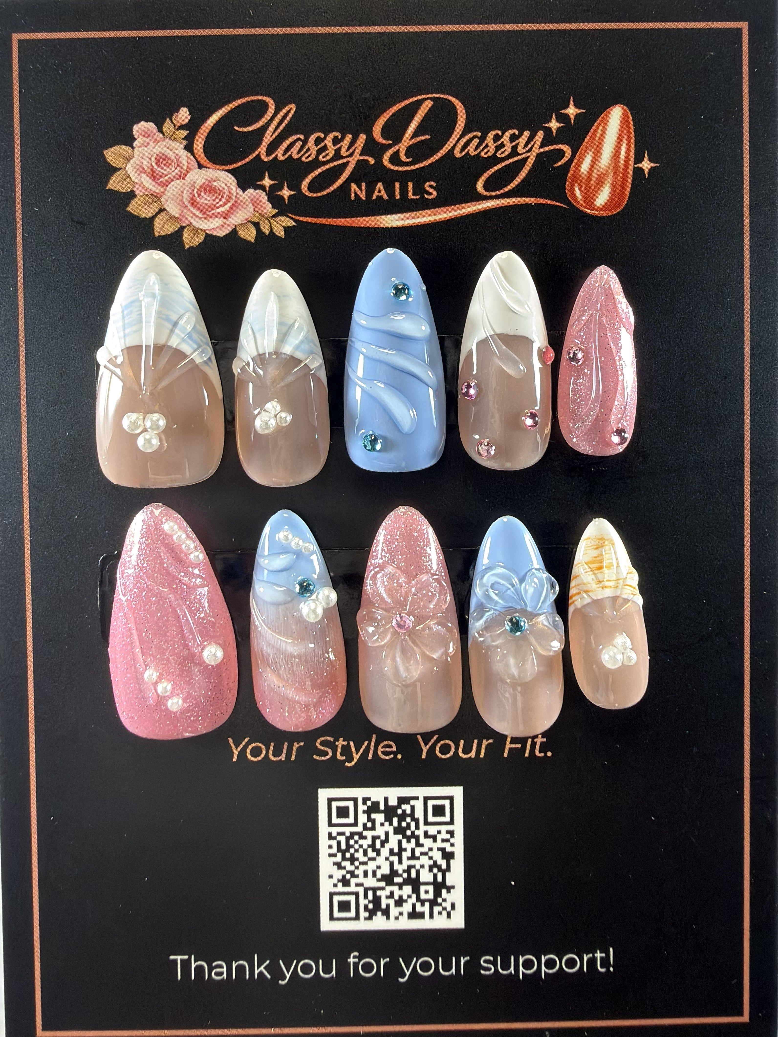 Pastel Dream Almond Press-On Nails – Medium Length