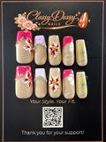 Fuchsia Lily Coffin Press-On Nails – Medium Length