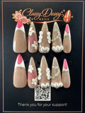 Mocha Pink French 3D Cloud Stiletto Press-On Nails – Long Length