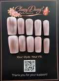 Blush Pink Cat Eye Square Press-On Nails – Medium Length