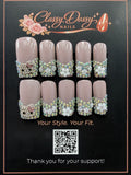 Hello Kitty Rhinestone Flower Square Press-On Nails – Medium Length