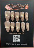 Gold Wire Butterfly Almond Press-On Nails – Medium Length