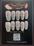 Silver Chain Border Oval Press-On Nails – Medium Length