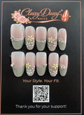 Pastel Daisy Oval Press-On Nails – Medium Length