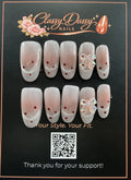 Red Dot Iridescent Bow Oval Press-On Nails – Medium Length