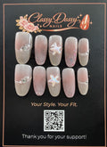 Starfish Shimmer Oval Press-On Nails – Medium Length