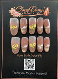 Sunflower Pearl Oval Press-On Nails – Medium Length