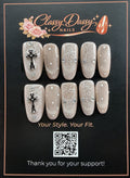 Silver Web Cross Oval Press-On Nails – Medium Length