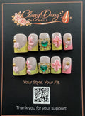 Emerald Heart Bloom Baby Duck Press-On Nails – Short Length