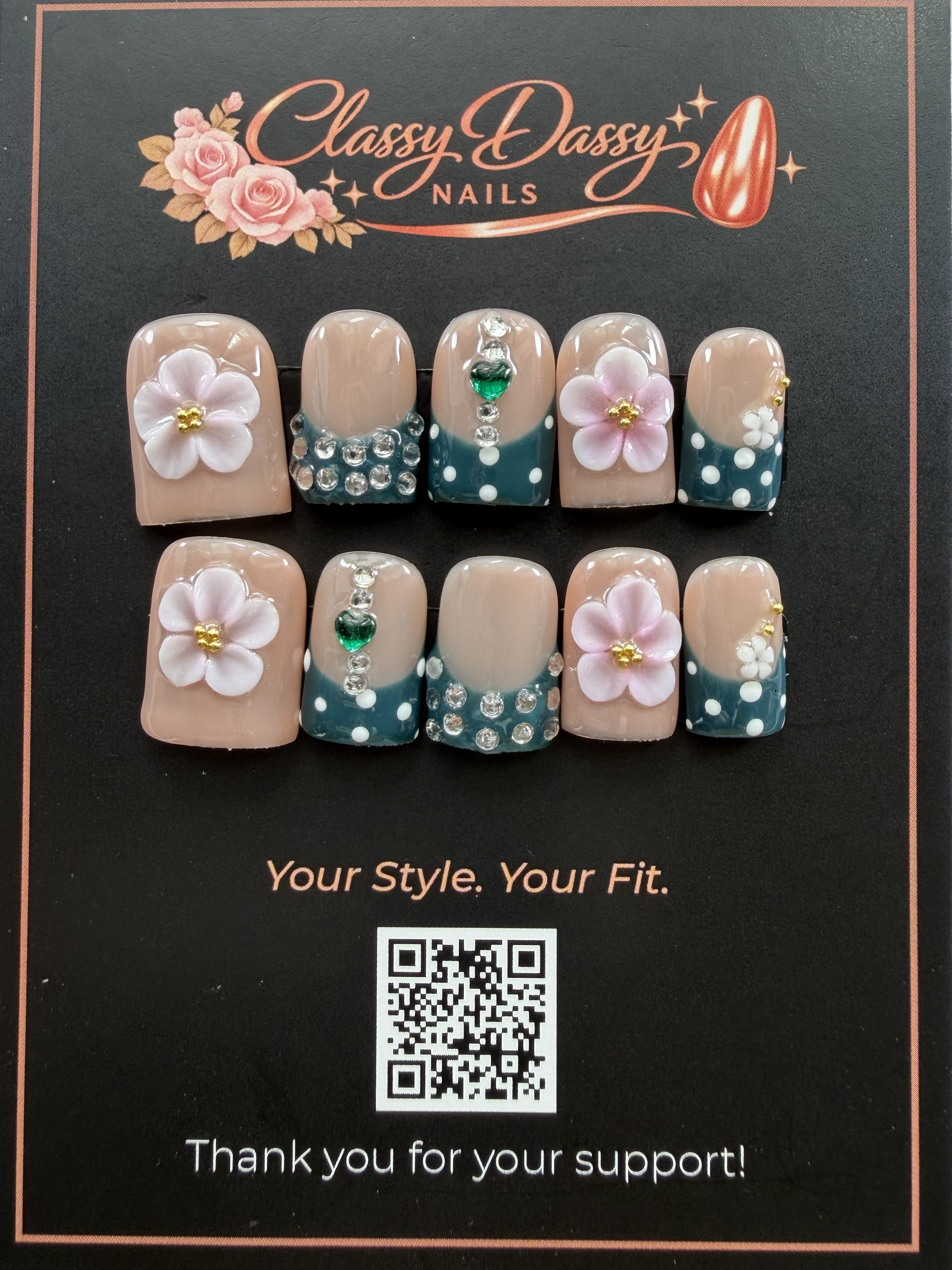Emerald Garden Baby Duck Press-On Nails – Short Length