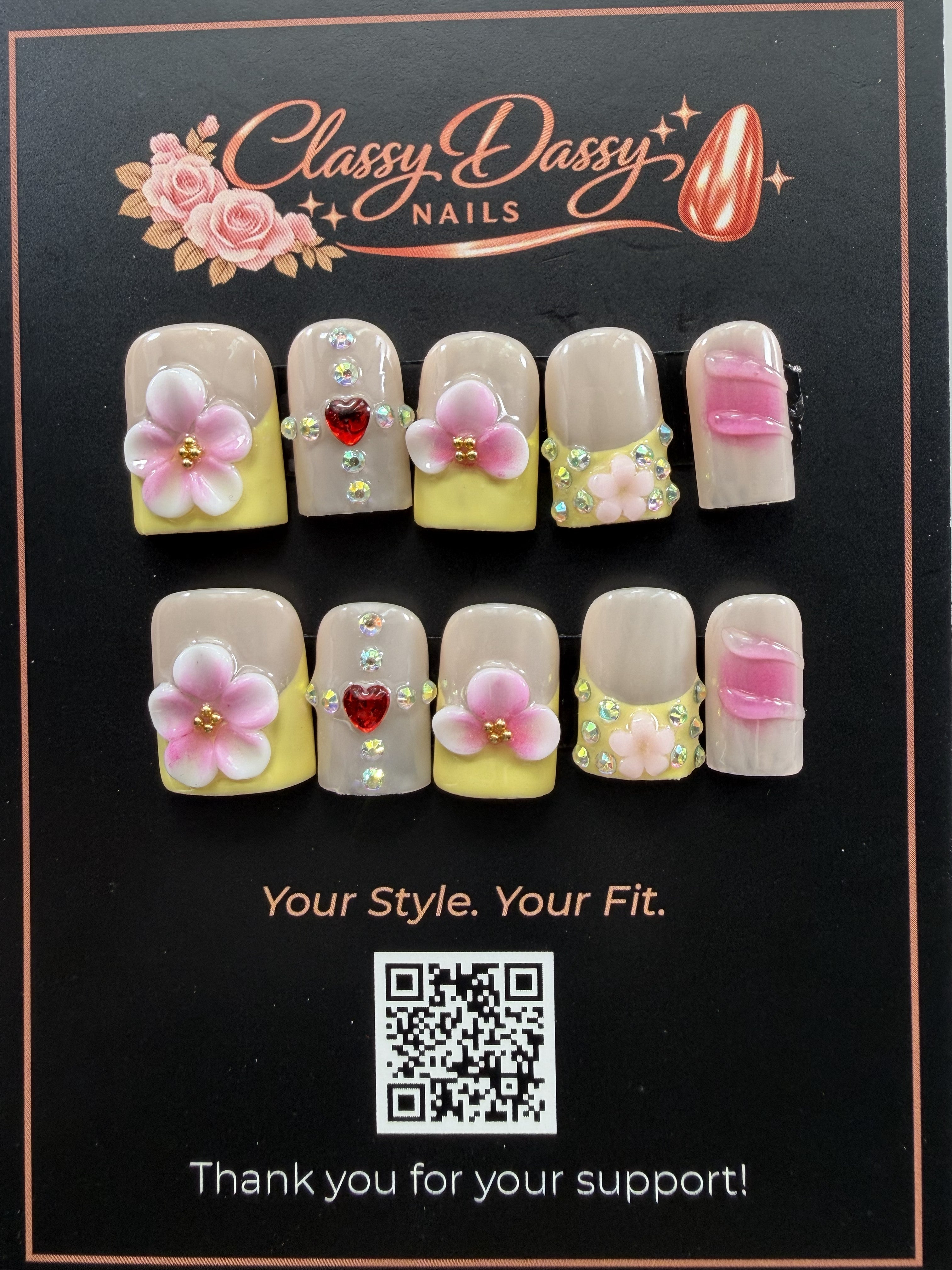 Sunny Petal Baby Duck Press-On Nails – Short Length