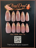 Rose Gold Full Glitter Almond Press-On Nails – Medium Length